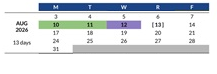 District School Academic Calendar for Baden High (CONT.) for August 2026