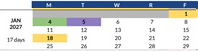 District School Academic Calendar for Baden High (CONT.) for January 2027