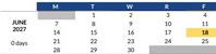 District School Academic Calendar for Baden High (CONT.) for June 2027