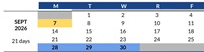 District School Academic Calendar for Baden High (CONT.) for September 2026