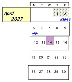 District School Academic Calendar for Sanpete Academy for April 2027