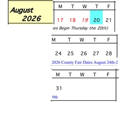 District School Academic Calendar for Sanpete Academy for August 2026