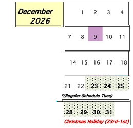 District School Academic Calendar for Sanpete Academy for December 2026