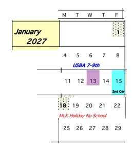District School Academic Calendar for Sanpete Academy for January 2027