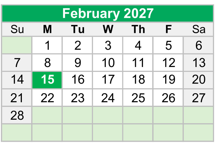 District School Academic Calendar for Buckeye Woods Elementary School for February 2027