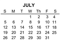 District School Academic Calendar for Dennis Elementary West for July 2026