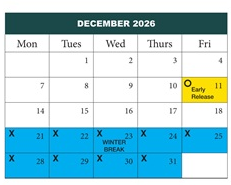 District School Academic Calendar for Elizabeth Page Elementary School for December 2026
