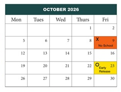 District School Academic Calendar for Elizabeth Page Elementary School for October 2026