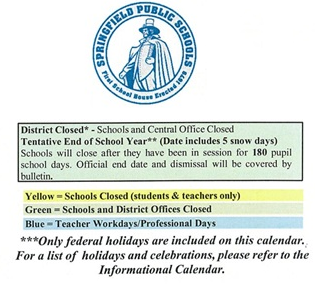 District School Academic Calendar Legend for James Caldwell