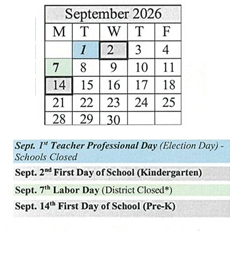 District School Academic Calendar for James Caldwell for September 2026