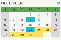 District School Academic Calendar for Elm Hill School for December 2026