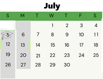 District School Academic Calendar for Elm Hill School for July 2026