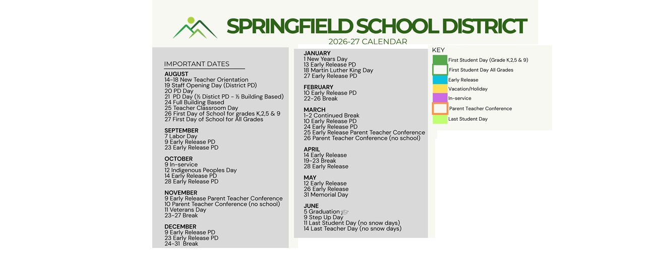 District School Academic Calendar Key for Elm Hill School