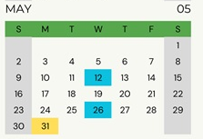 District School Academic Calendar for Elm Hill School for May 2027