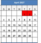 District School Academic Calendar for Indian Springs Elementary for April 2027