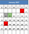 District School Academic Calendar for Indian Springs Elementary for January 2027