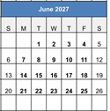 District School Academic Calendar for Indian Springs Elementary for June 2027