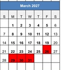 District School Academic Calendar for Indian Springs Elementary for March 2027