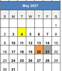 District School Academic Calendar for Indian Springs Elementary for May 2027