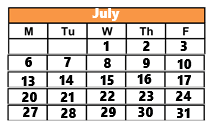 District School Academic Calendar for Gold Rush Charter for July 2026