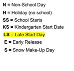 District School Academic Calendar Legend for Gray
