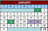 District School Academic Calendar for Cold Stream Alternative for January 2027
