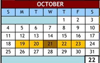 District School Academic Calendar for Cold Stream Alternative for October 2026