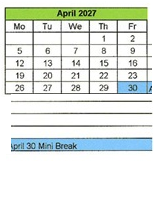 District School Academic Calendar for Enos Garcia Elem for April 2027