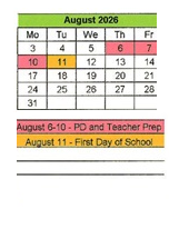 District School Academic Calendar for Enos Garcia Elem for August 2026