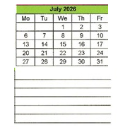 District School Academic Calendar for Enos Garcia Elem for July 2026