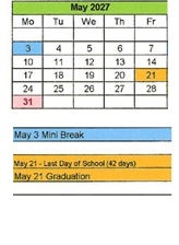 District School Academic Calendar for Enos Garcia Elem for May 2027