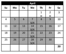 District School Academic Calendar for Temecula Preparatory for April 2027