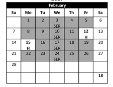 District School Academic Calendar for Temecula Preparatory for February 2027