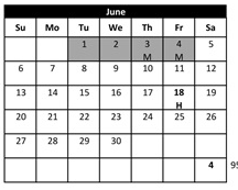 District School Academic Calendar for Temecula Preparatory for June 2027