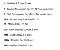District School Academic Calendar Legend for Temecula Preparatory