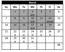 District School Academic Calendar for Temecula Preparatory for March 2027