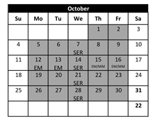 District School Academic Calendar for Temecula Preparatory for October 2026