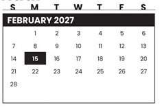 District School Academic Calendar for Rover Elementary School for February 2027