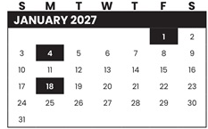 District School Academic Calendar for Rover Elementary School for January 2027