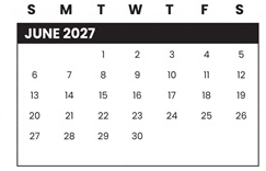 District School Academic Calendar for Rover Elementary School for June 2027