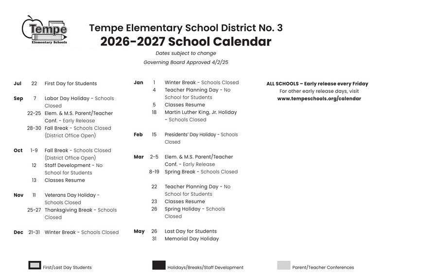 District School Academic Calendar Key for Rover Elementary School