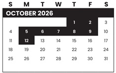 District School Academic Calendar for Rover Elementary School for October 2026