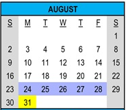 District School Academic Calendar for Fruitdale Elementary School for August 2026