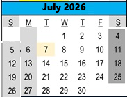 District School Academic Calendar for Fruitdale Elementary School for July 2026
