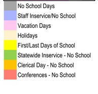 District School Academic Calendar Legend for Fruitdale Elementary School