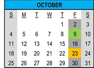 District School Academic Calendar for Fruitdale Elementary School for October 2026