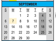 District School Academic Calendar for Fruitdale Elementary School for September 2026