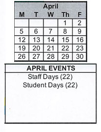 District School Academic Calendar for Clinton Elementary School for April 2027