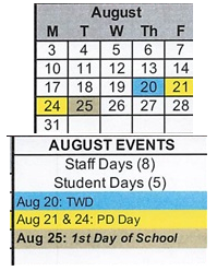 District School Academic Calendar for Clinton Elementary School for August 2026
