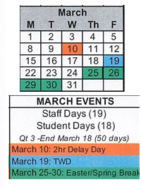 District School Academic Calendar for Clinton Elementary School for March 2027